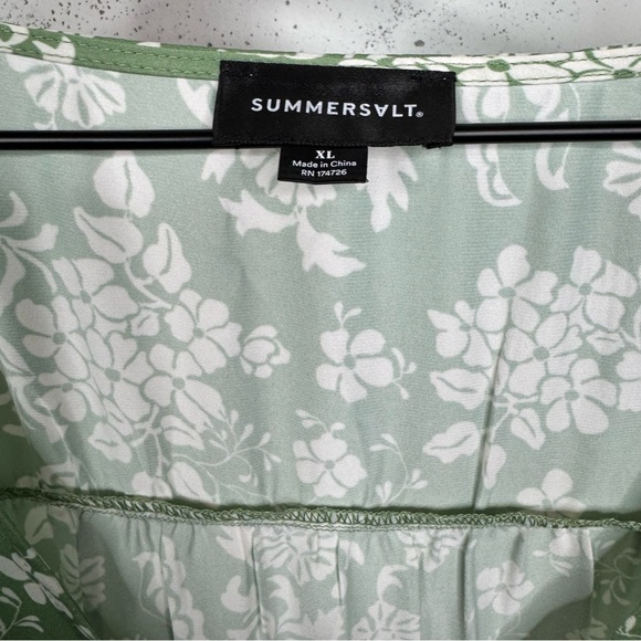 Summersalt Cinched Waist Caftan Dress Vintage Floral Ivy Print Silky New NWT XL - Picture 12 of 15